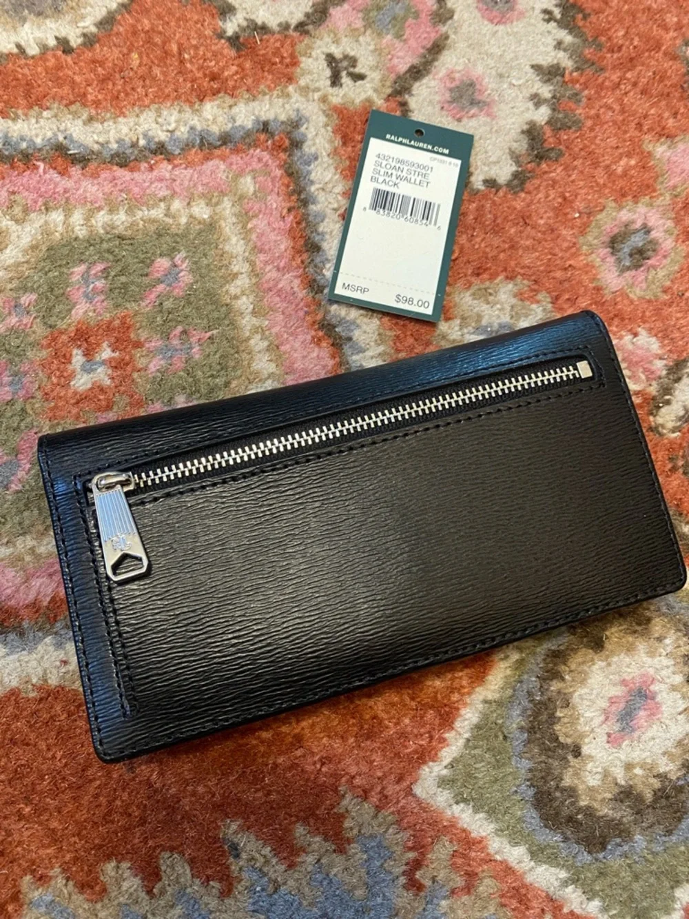 Lauren by Ralph Lauren, Black Embossed Leather Wallet